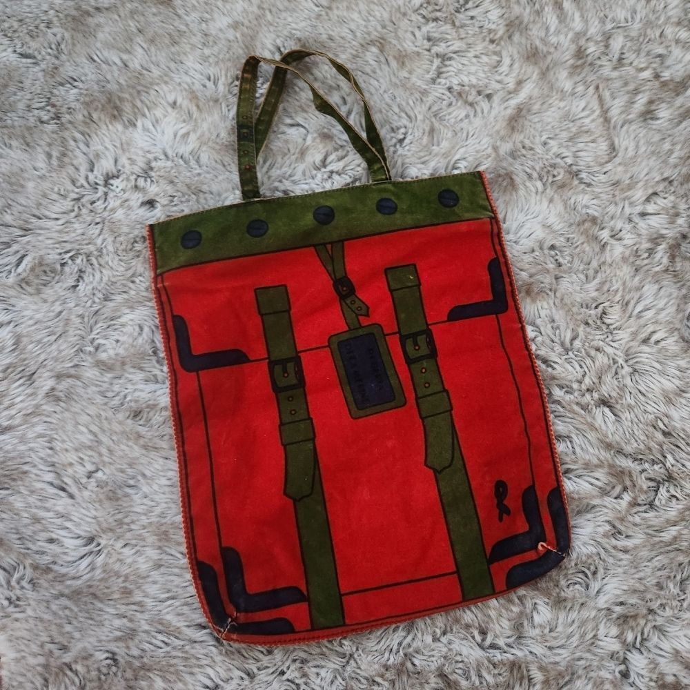 Roberta di Camerino Vintage Velvet Trompe L'oeil Tote Bag Red, Green, and Blue